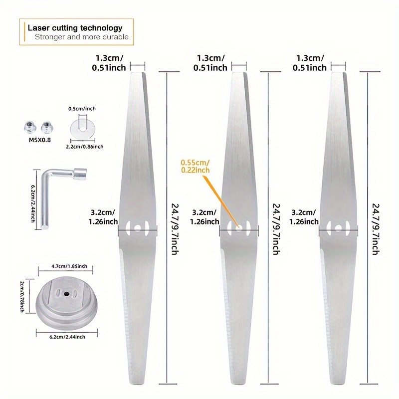 5 Inch Propeller - 3 piezas de cuchillas rectas para