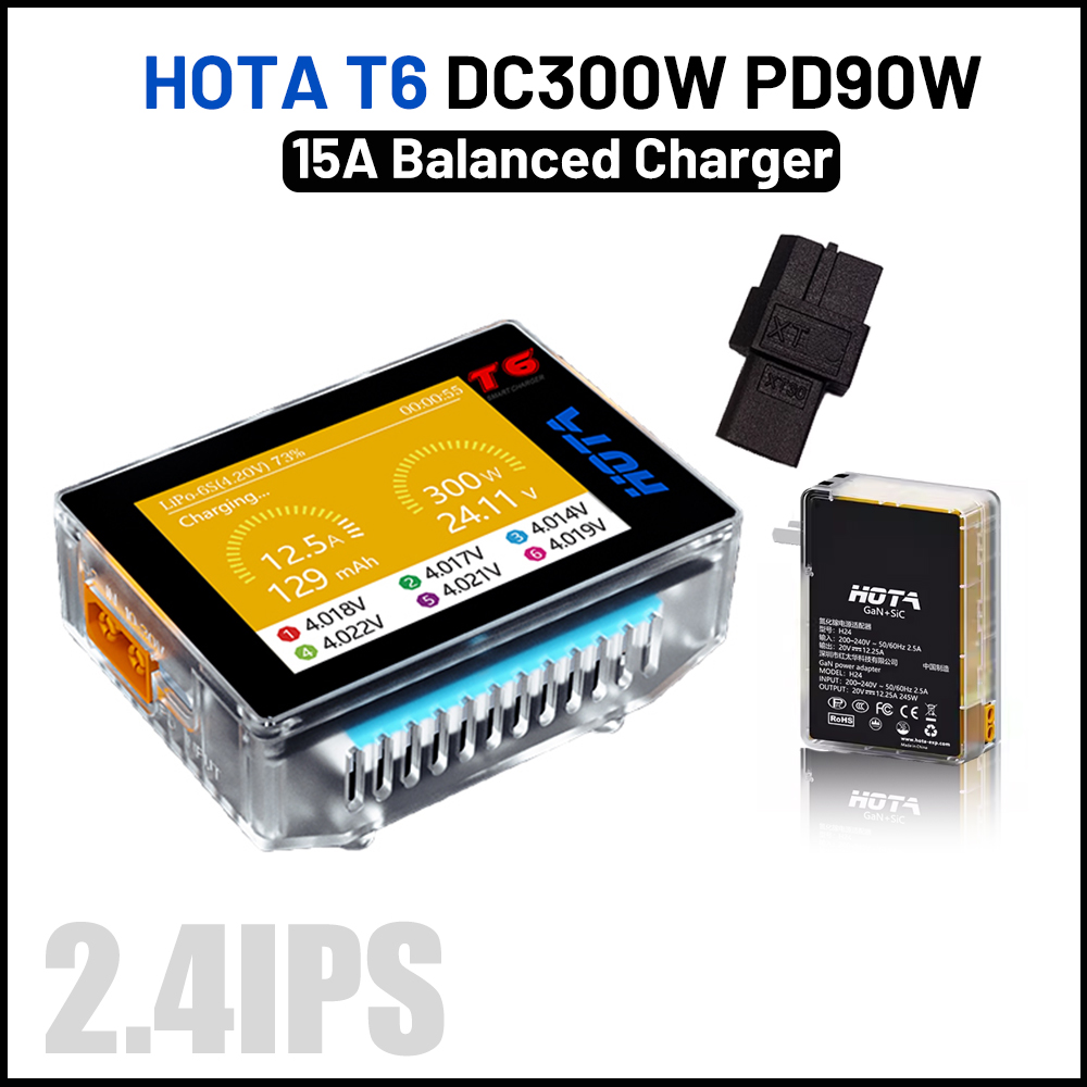 Lipo Battery 6S - HOTA-cargador inteligente T6 de 300W, descargador