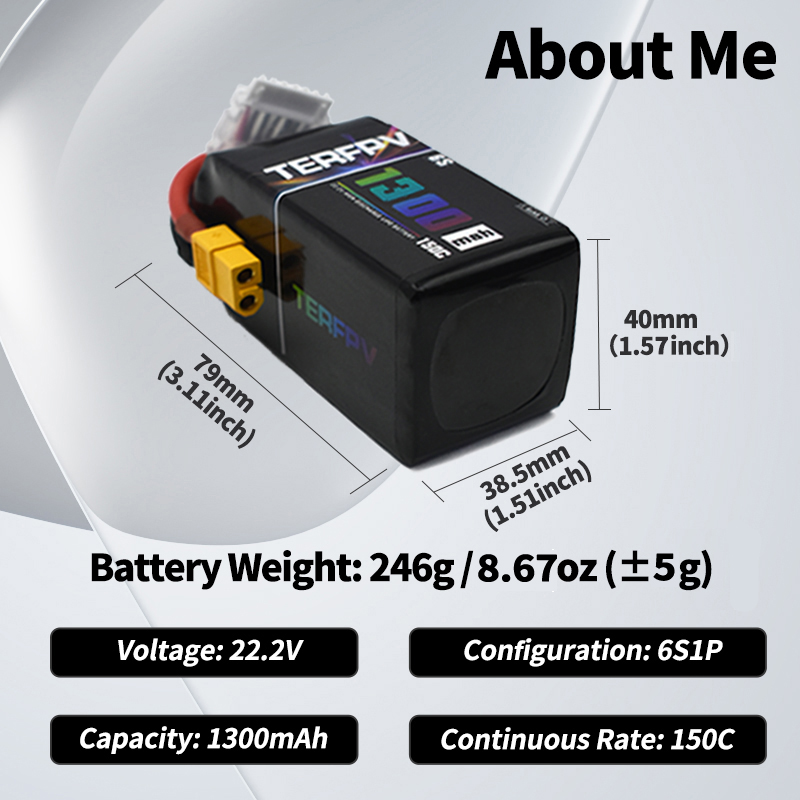 Batería Lipo TERFPV 6S 22.2V 1 - Lipo Battery 6S reseña y precio