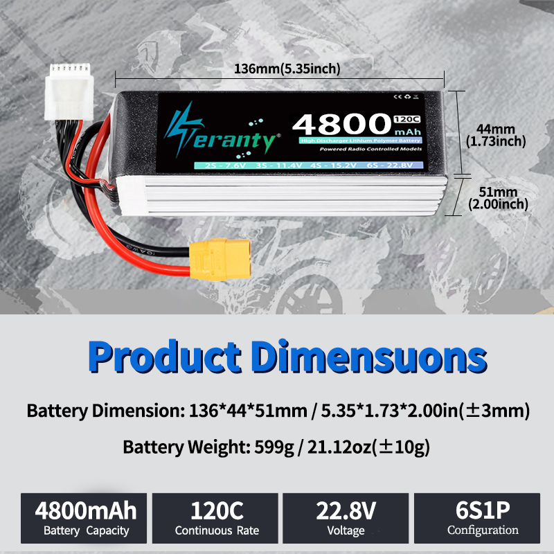 Batería Lipo TERANTY 6S 4800mA - Lipo Battery 6S reseña y precio