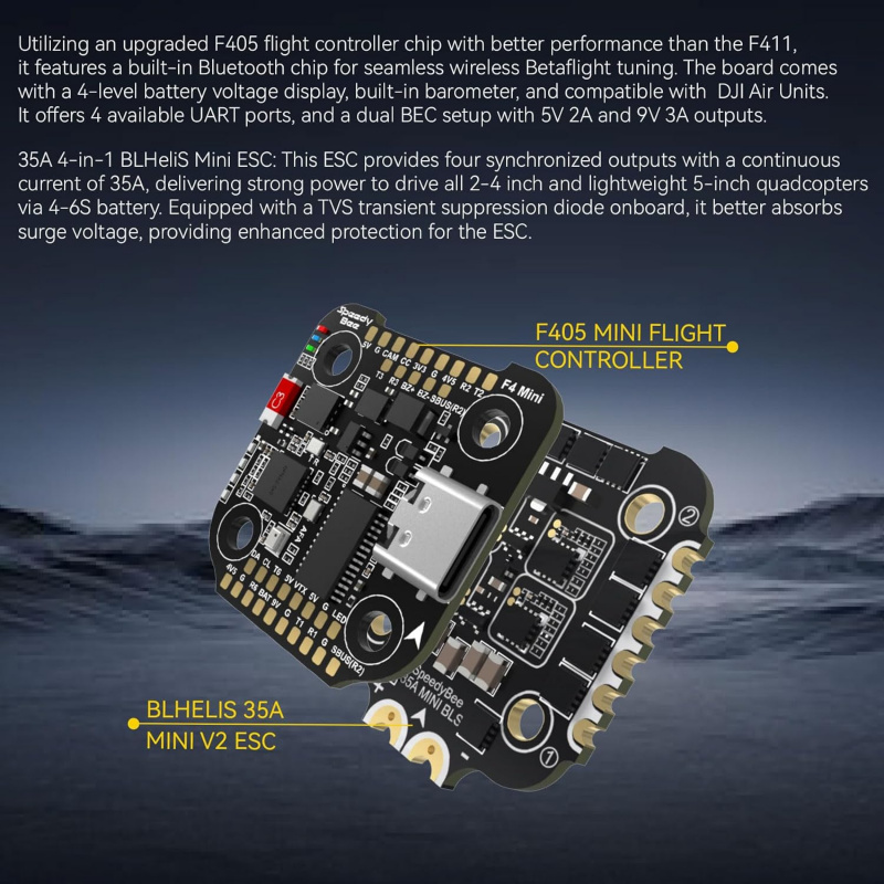 F405 Mini Stack BLS 35A 4 en 1 - F405 Flight Controller reseña y precio