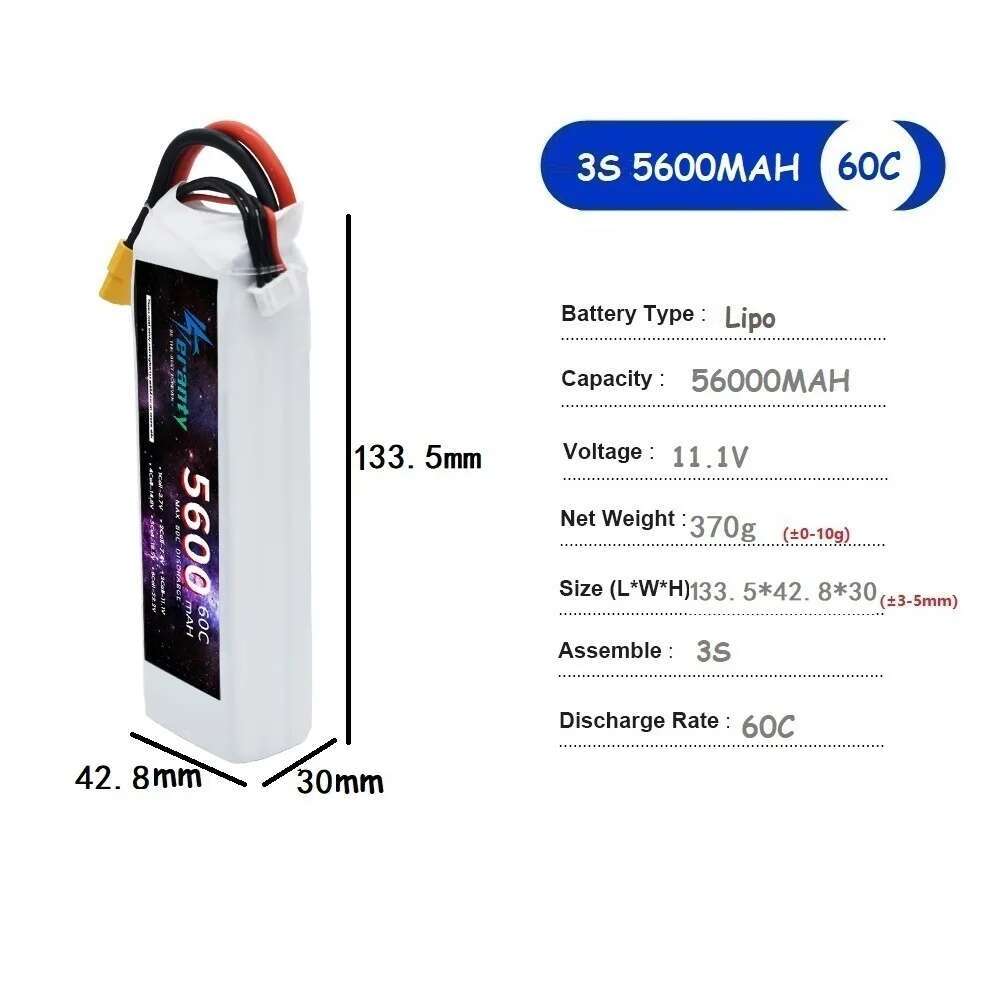 TERANTY 5600MAH 60C 2S 3S 4S 6 - Lipo Battery 6S reseña y precio