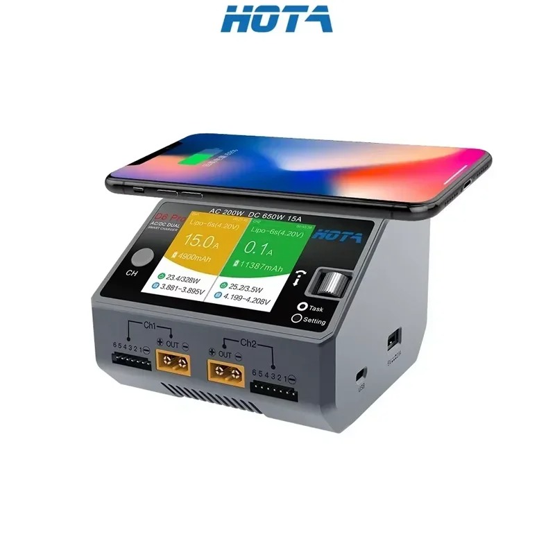 Cargador HOTA D6 Pro AC 200W D - Hd Zero Camera reseña y precio