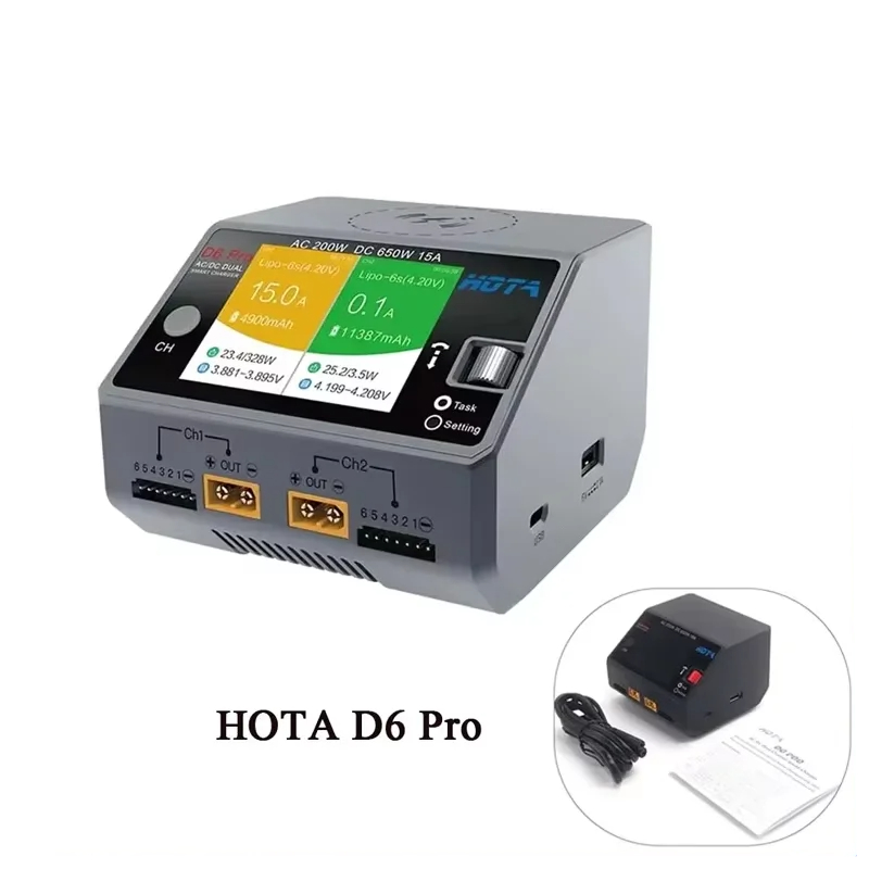 Cargador HOTA D6 Pro AC 200W D - Hd Zero Camera reseña y precio
