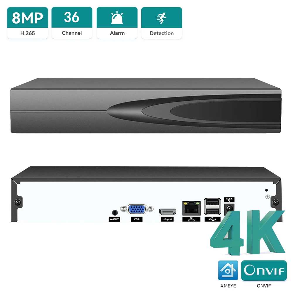 NVR CCTV 4K ONVIF de 36/16/10  - Hd Zero Camera reseña y precio